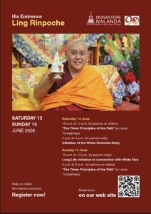 His Eminence Ling Rinpoche teaching event poster