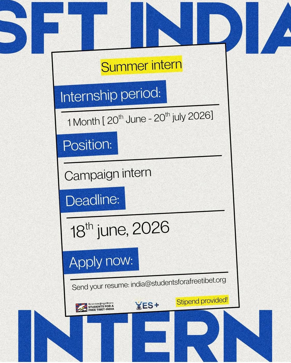 Intern with SFT India