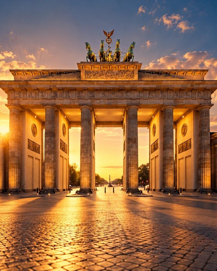 Brandenburg Gate in Berlin at sunset