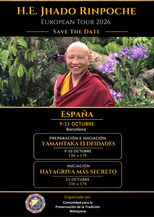 Poster for Iniciaciones con S.E. Jhado Rinpoche