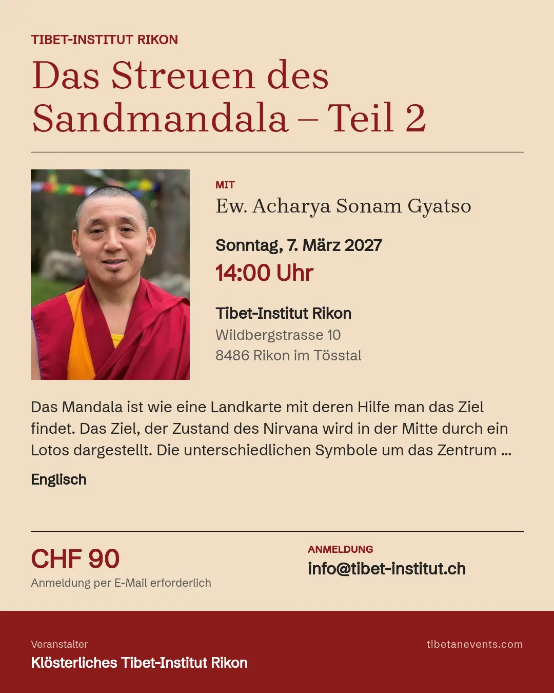 Poster: Das Streuen des Sandmandala – Teil 2