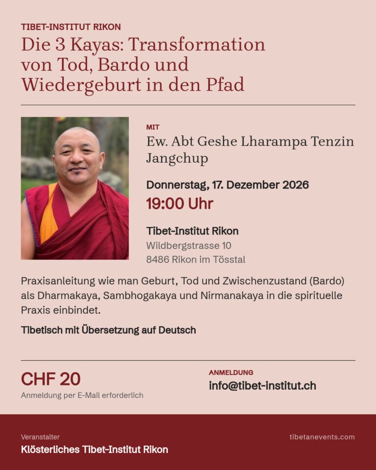 Die 3 Kayas – Transformation von Tod, Bardo und Wiedergeburt in den Pfad Poster