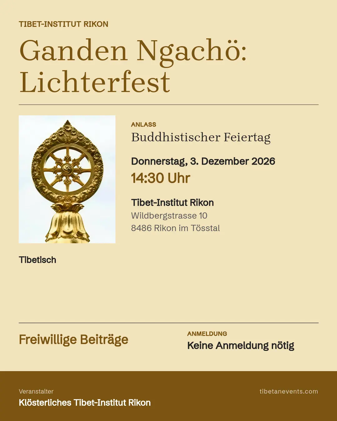 Poster: Ganden Ngachö – Lichterfest