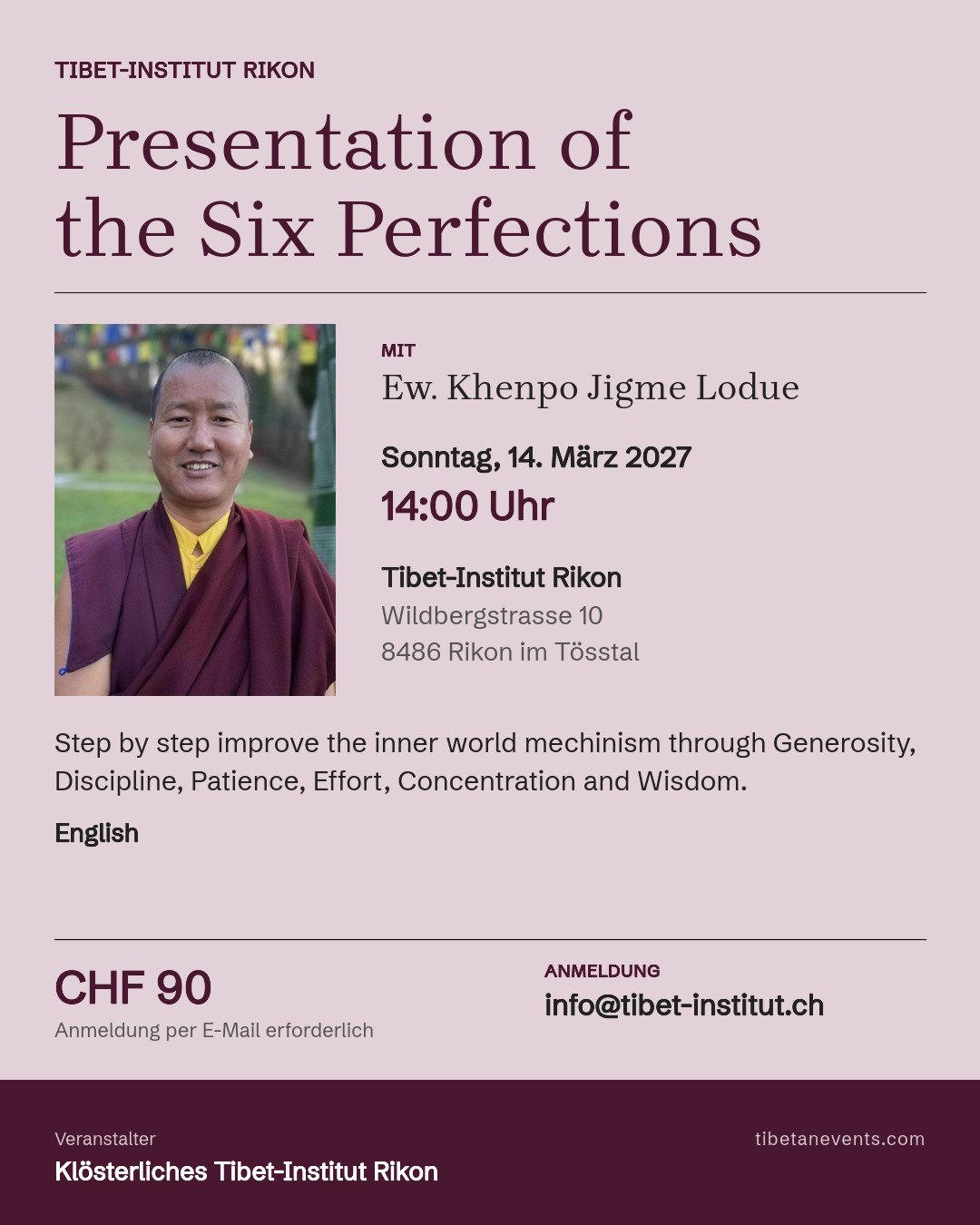 Poster: Presentation of the Six Perfections