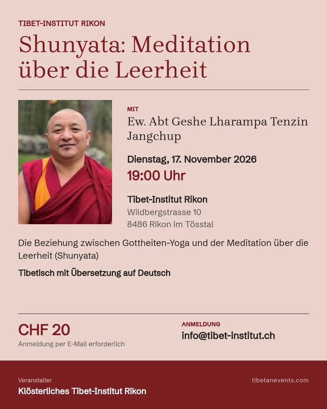 Poster: Shunyata – Meditation über die Leerheit