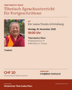 Poster: Tibetisch Sprachunterricht für Fortgeschrittene