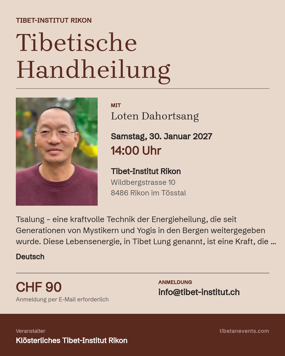 Poster: Tibetische Handheilung