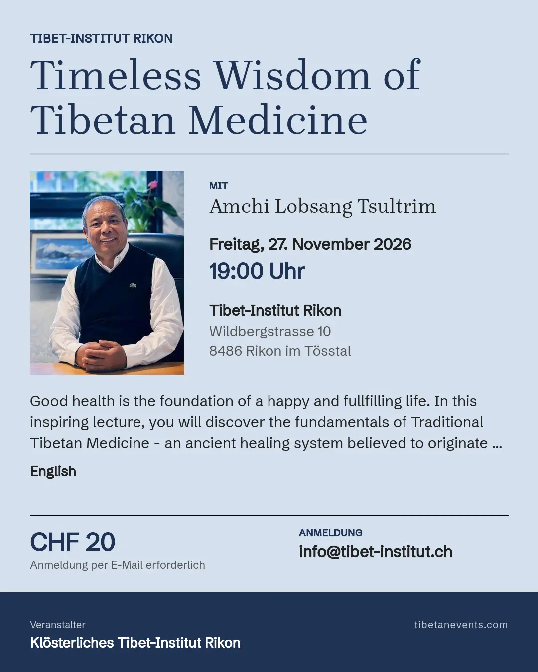 Poster: Timeless Wisdom of Tibetan Medicine