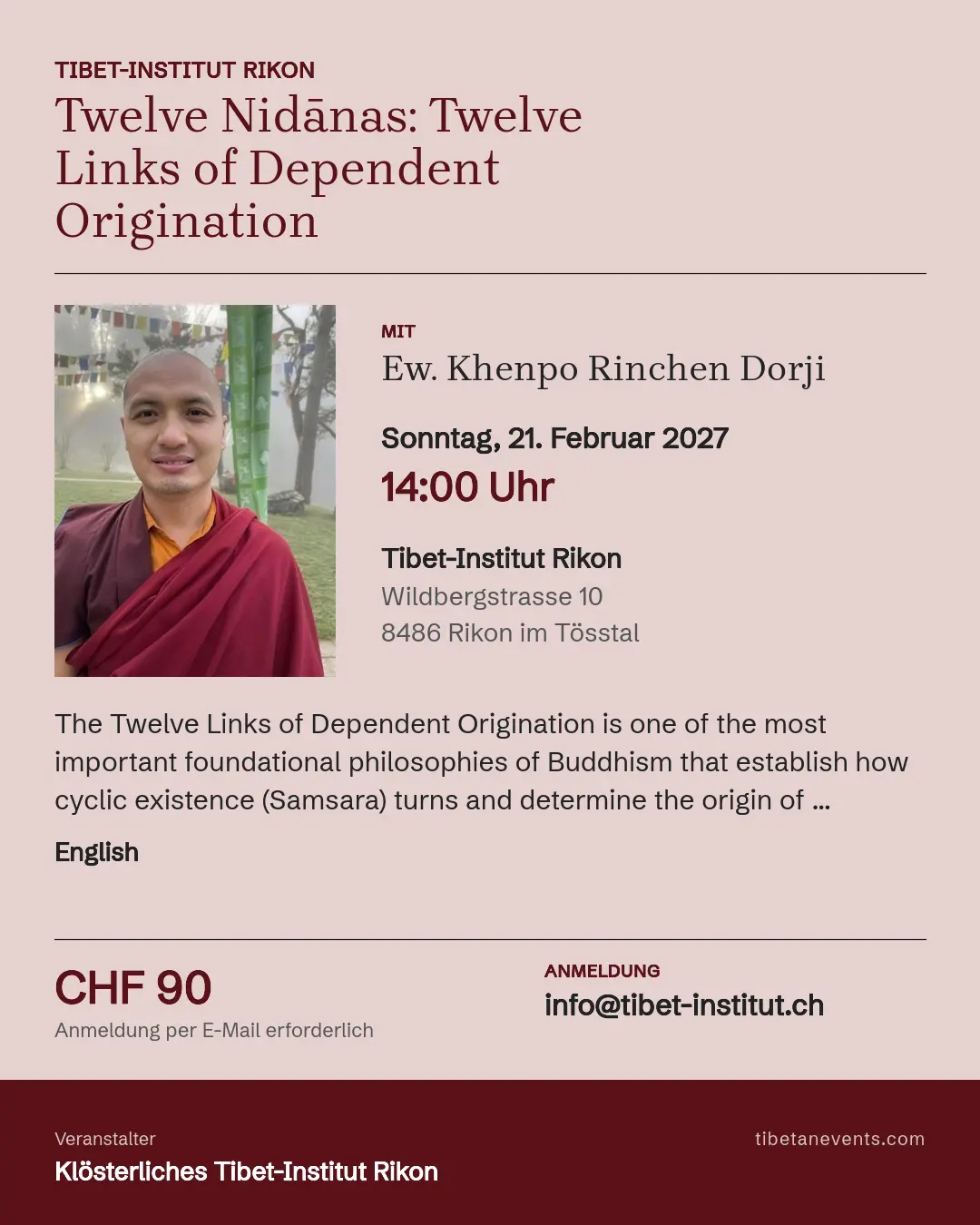 Poster: Twelve Nidānas – Twelve Links of Dependent Origination (Pratītyasamutpāda) Part 1