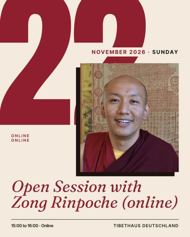 Poster for Open Session with Zong Rinpoche (online)