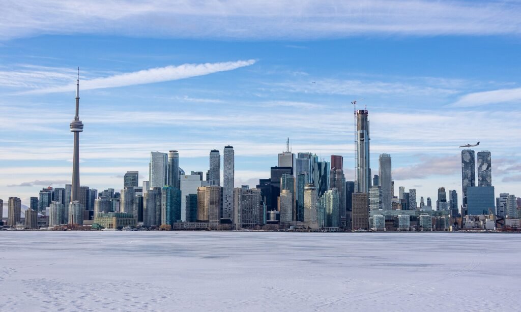 The Toronto skyline seen from Snake Island