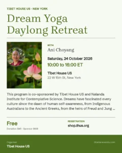 Poster: Dream Yoga Daylong Retreat